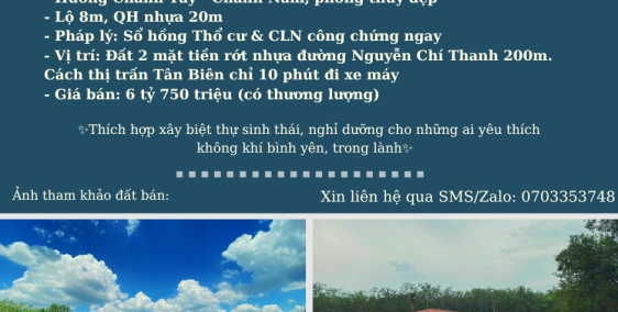 3168 m2 đất 2 mặt tiền ở Tân Biên - Tây Ninh