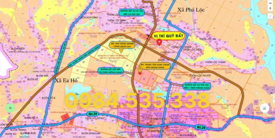 Ra nhanh 2 lô mặt tiền đường 22m B7, B8 có sổ kdc Phú Lộc Đăk Lăk