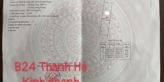 Bán đất kinh doanh khu vườn thuốc Thanh Hà Thanh Liêm Hà Nam