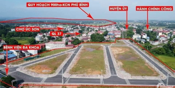 Bán lô đất kdc trung tâm huyện Phú Bình mới hạ tầng hoàn thiện xây nhà ở luôn.