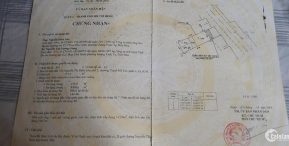Chính chủ cần cho thuê hoặc bán gấp mặt tiền Nguyễn Thị Định Quận 2