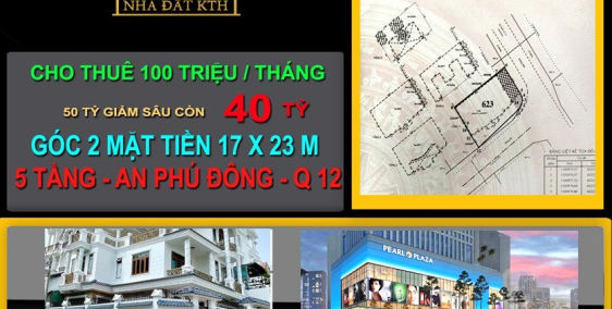 HOT - BÁN NHÀ GÓC 2 MT 391M AN PHÚ ĐÔNG, Q 12, ĐANG THUÊ 100TR/TH, 40 TỶ - 09336