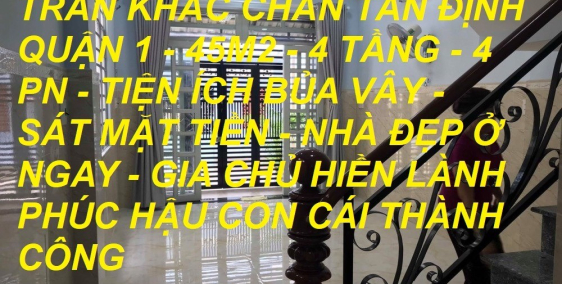 Bán nhà Trần Khắc Chân Tân Định Q1 45m2 giảm 400 triệu còn 9.6 tỷ