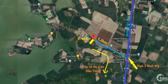 Bán 273m2 đất thổ cư mặt tiền tiền nhựa Định An Dầu Tiếng, chỉ 580tr đầu tư tốt