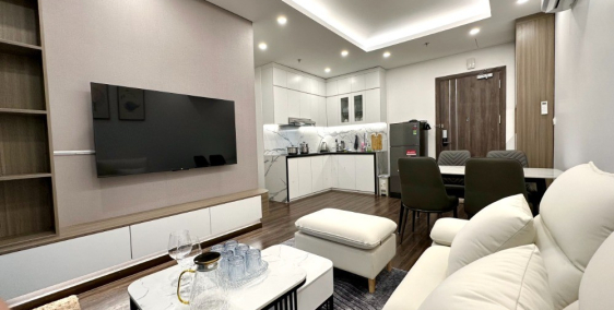 Cho thuê căn góc 2 ngủ full đồ cực đẹp tại dự án cao cấp Hoàng Huy Grand Tower.