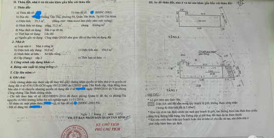 TÂN BÌNH, P4, HOÀNG VĂN THỤ, 2 TẦNG, 60m2, 7.2 TỶ (TL)