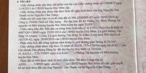 Bán đất gần chợ 92.8m2 SHR 730 triệu, đường Đỗ Văn Dậy, Tân Hiệp