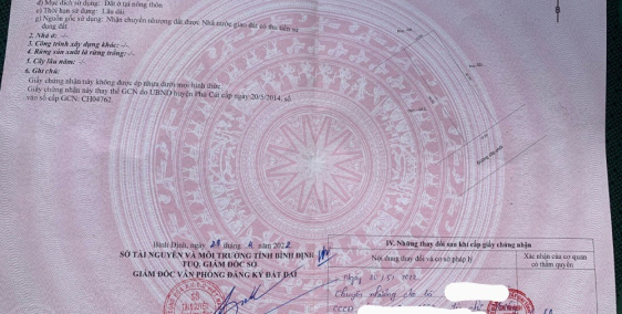 Cần bán lô đất tại xã Cát Hiệp, huyện Phù Cát, tỉnh Bình Định