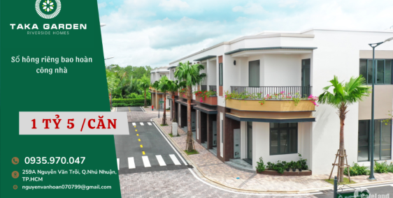 Bán căn nhà phố ven sông sổ sẵn 1 ty 5, nhà đẹp mới xây, ở ngay