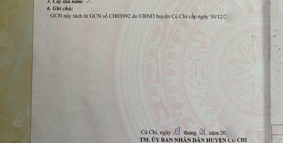 Đất thổ cư, Nguyễn Thị Ni, Phước Hiệp, Củ Chi, 140,4m2, SHR, 545tr