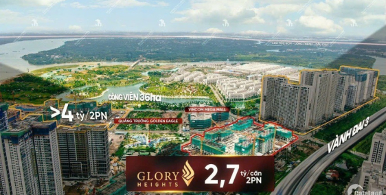 Căn hộ Glory Heights C/khấu 10%, Thanh toán 1%/tháng, Góp 7 năm 0% LS