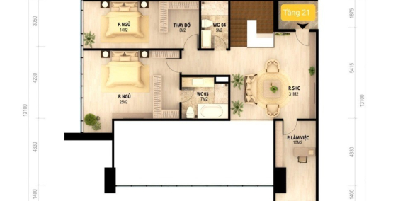 Kề phố - gần sông cạnh hồ penthouse 1 DA Khai Sơn City 7.7tyr/căn 4PN 167m2