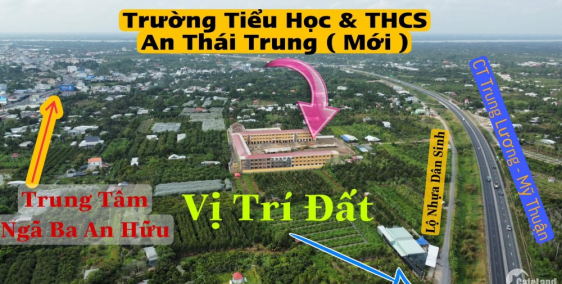 Bán đấtt mặt tiền dân sinh lộ nhựa. Ấp 2 xã An Thái Trung, Cái Bè, Tiền Giang