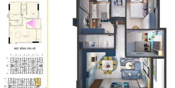 Căn Góc 3 phòng ngủ Thiên Quân Marina Plaza Cần Thơ