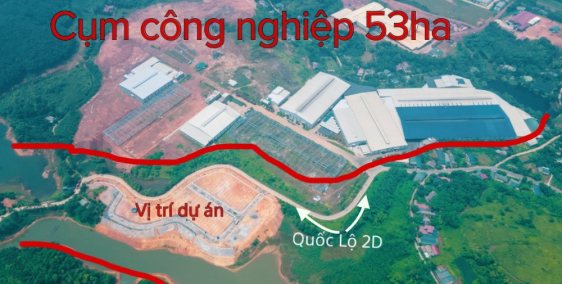 Khu đất 2 mặt tiền đường QL, mặt view hồ, cạnh cổng KCN 185m2 sẵn sổ gía 1 tỷ7