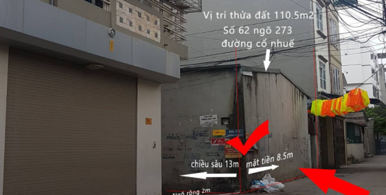 Chính chủ bán đất thổ cư tuyệt đẹp Hà Nội Cổ Nhuế2 Bắc Từ Liêm 111m