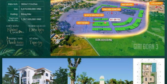 Bán đất biệt thự ngay trục chính khu du lịch Hội An, giá chỉ từ 17tr/m0339017374