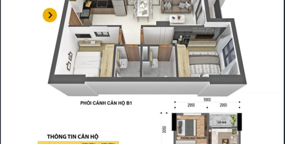 Chính chủ cần Bán Nhanh căn hộ 2PN-2WC chung cư Bcons Polygon