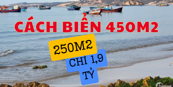 Cách biển chỉ 450m  Phan Thiết, 250m2 mặt tiền kinh doanh, giá chỉ : 1,9 tỷ