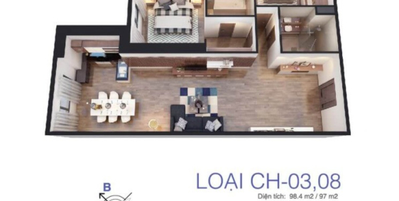 Chính chủ cần bán căn hộ chung cư cao cấp quận Cầu Giấy – 98m2 ( 2PN)