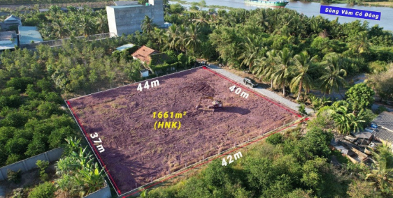 Hàng Cực Vip - 1663m² (40x44) đất vườn View Sông Vàm Cỏ Đông, Bình Đức Bến Lức