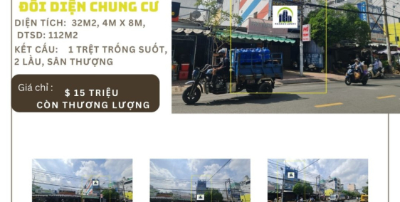 SỐC- Cho thuê nhà  Mặt Tiền Tô Hiệu 32m2, 2 Lầu+ST, 15Triệu-GẦN CHUNG CƯ