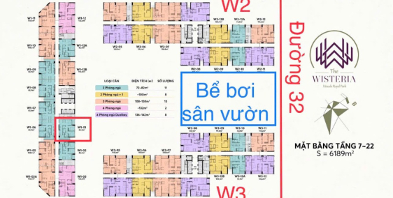 Cần bán nhanh căn 73m2, 2PN, bc Đông Nam tại Chung cư The Wisteria, Hoài Đức, gi