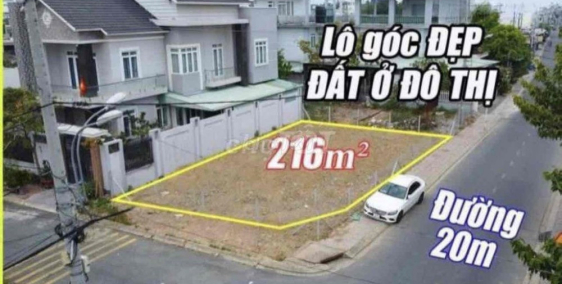 GẶP TRỰC TIẾP CHỦ XEM VÀ BÁN LÔ GÓC 2MT TT CỦ CHI 216m2 500tr SHR