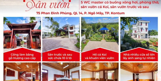 SIÊU PHẨM BIỆT THỰ SÂN VƯỜN LỚN NHẤT KONTUM - CHÍNH CHỦ CẦN BÁN