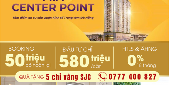 SỞ HỮU CĂN HỘ TRUNG TÂM "QUẬN KINH TẾ" ĐÀ NẴNG CHỈ TỪ 580TR, PHÁP LÝ LÂU DÀI