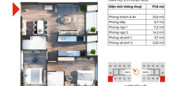 Bán căn 07 toà A giá cđt 6.7 tỉ The Charm An Hưng