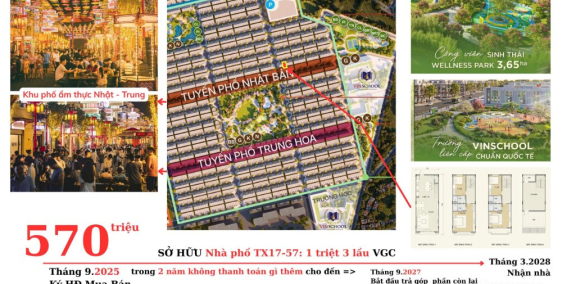 Chỉ 570 triệu sở hữu nhà phố Vinhomes 1 trệt 3 tầng.