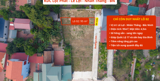 Chính chủ sang nhượng đất thôn Lê Lợi - Nhân Thắng - Bắc Ninh